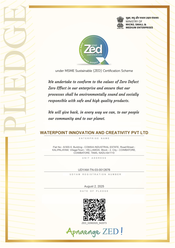 MSME Sustainable (ZED) Certification Pledge